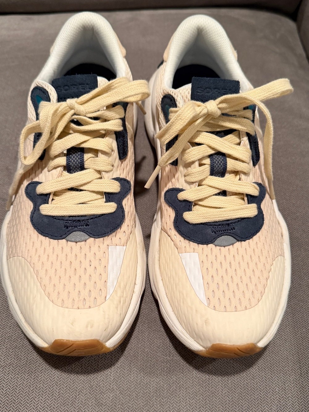 Sorel cream and Navy Running Shoes